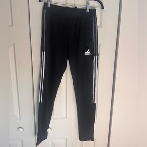 adidas Black Joggers with White Stripe Detail